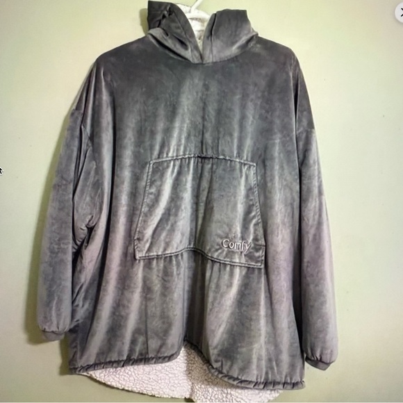 The Comfy hooded blanket oversized sweatshirt one size lounging gray - Picture 2 of 7